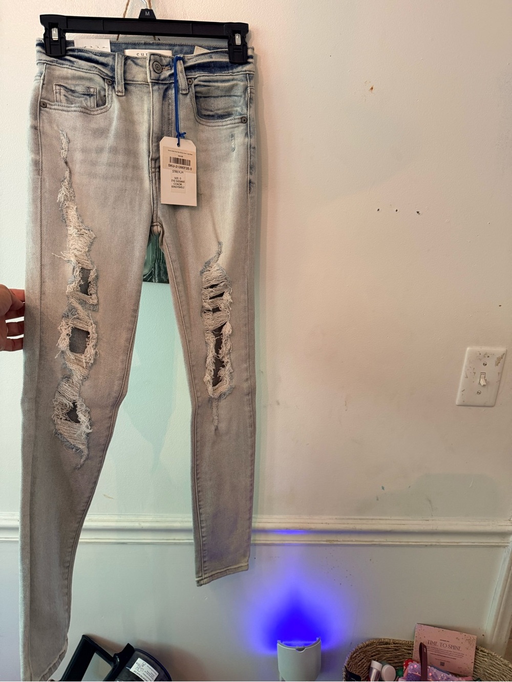 NWT Euninia Light Wash Distressed Skinny Jeans